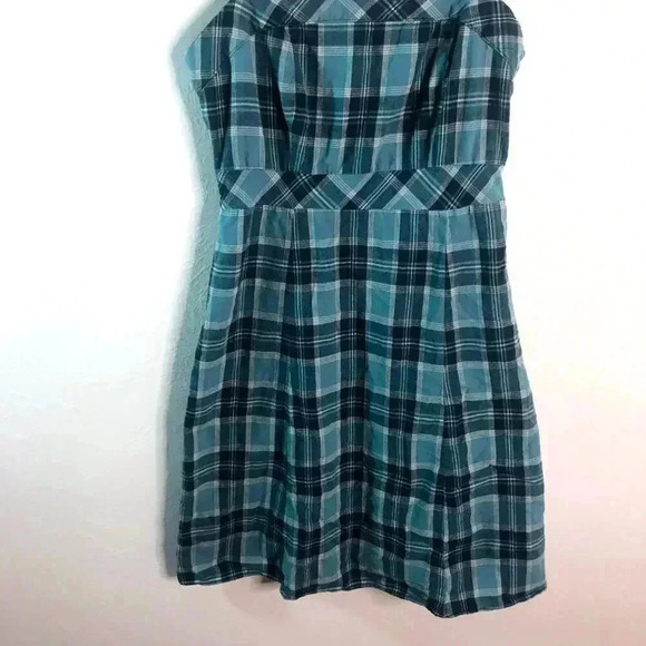 y2k Vintage GAP Plaid Square Neck Mini Dress Grunge Punk Women's Size 4 - Picture 3 of 10